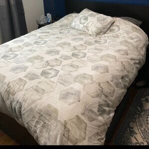 Hexagon pattern cotton duvet set